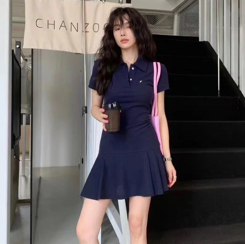 Women Fashion Casual Embroidered Pleated Dress