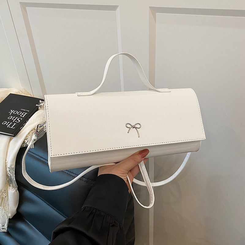 Women Fashion Small Solid Color Rectangular Shoulder Bag - Street Trend PU Material