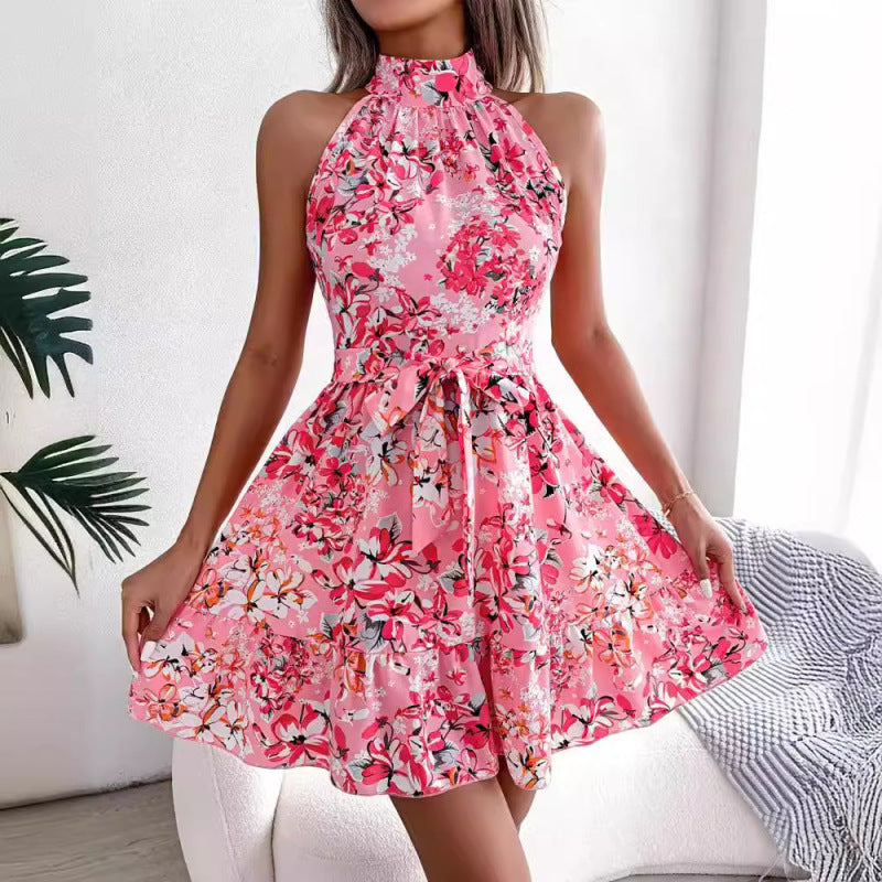 Vacation Women Fashion Flower Print Dress