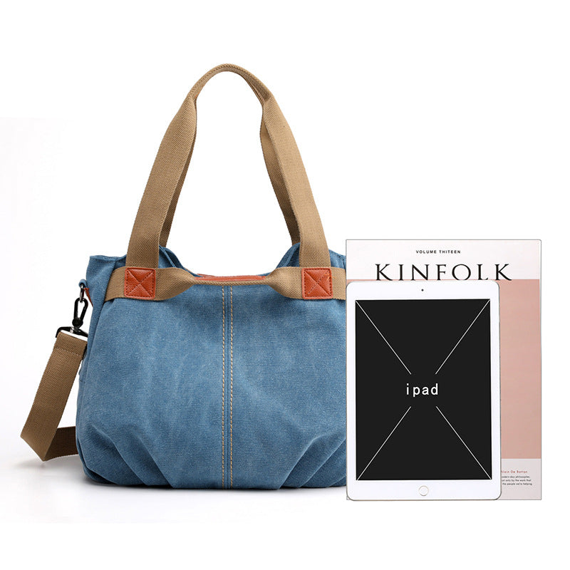 Vintage Casual Women Canvas Commuter Handbag