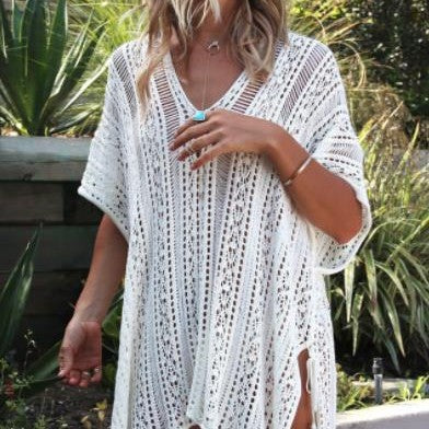 Traje de baño de punto holgado informal para mujer