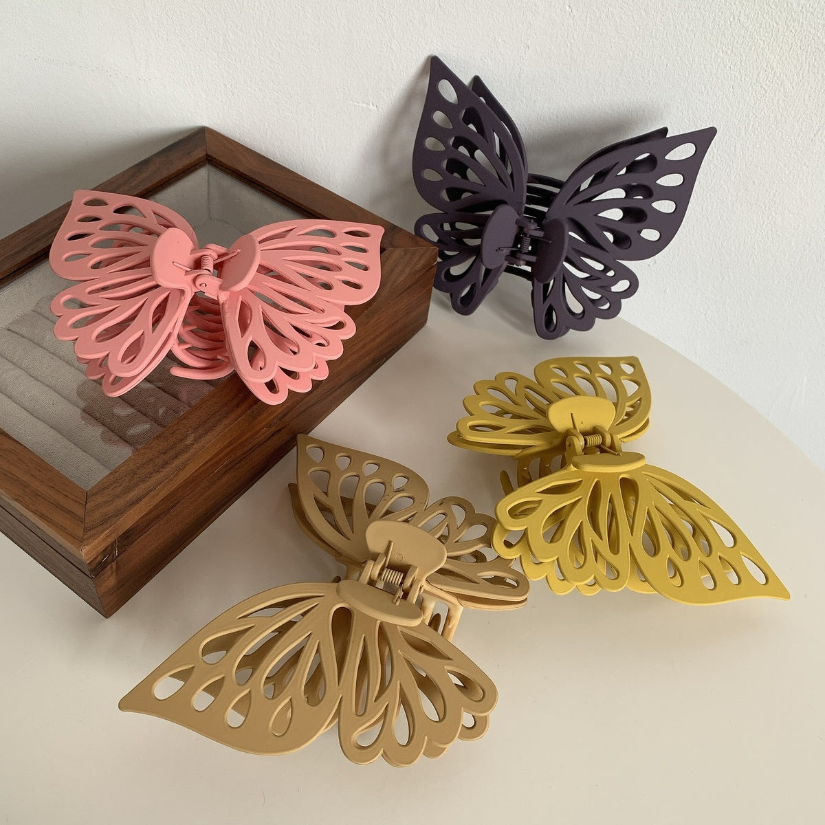 Women Fashion Oversized Double Layer Hollow-Out Butterfly Hair Clip