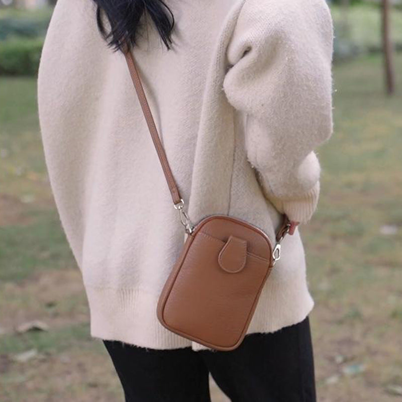 Women Casual Small Phone Crossbody Bag in PU Leather
