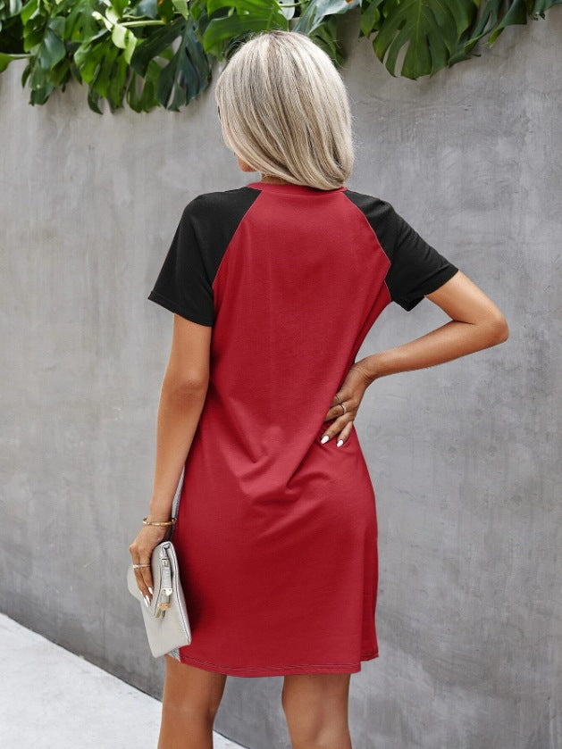 Robe décontractée à coutures contrastées pour femmes