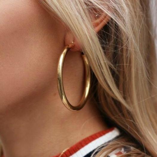 Women Fashion Simple Big Circle Earrings