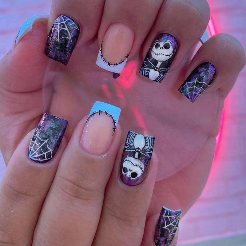 Autocollants pour nail art fantômes d'Halloween avec motif Web