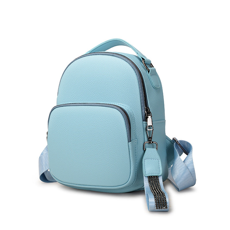 Women PU Soft Leather Small Casual Backpack