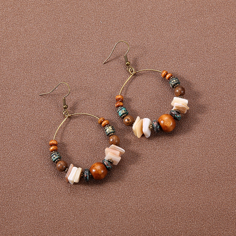 Boucles d'oreilles vintage de style ethnique bohème