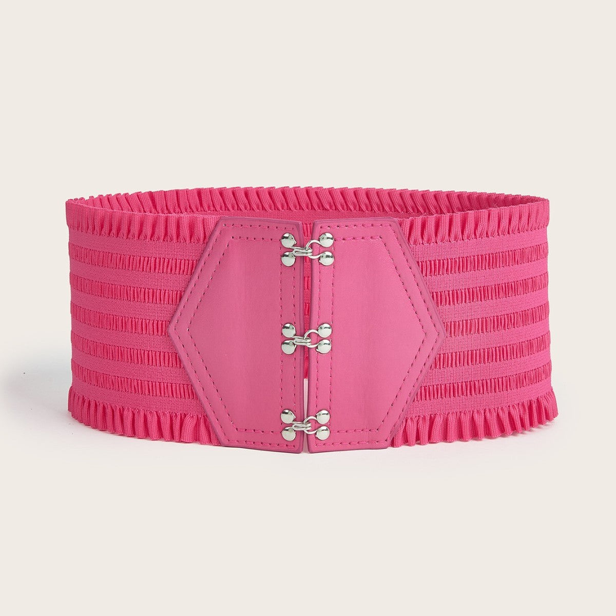 Ceinture large à volants de couleur unie pour femme