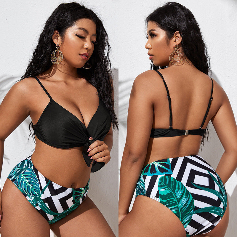 Traje de baño bikini estampado de talla grande sexy a la moda para mujer