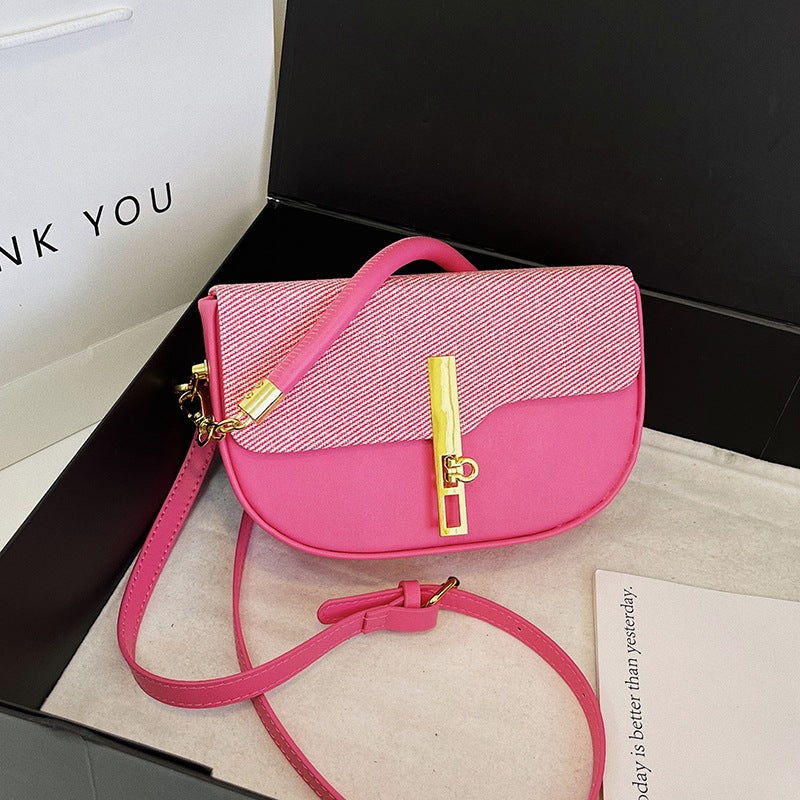 Fashion Stitching Contrast Shoulder Bag