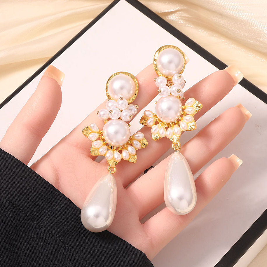 Elegant Tassel Imitation Pearl Drop Earrings