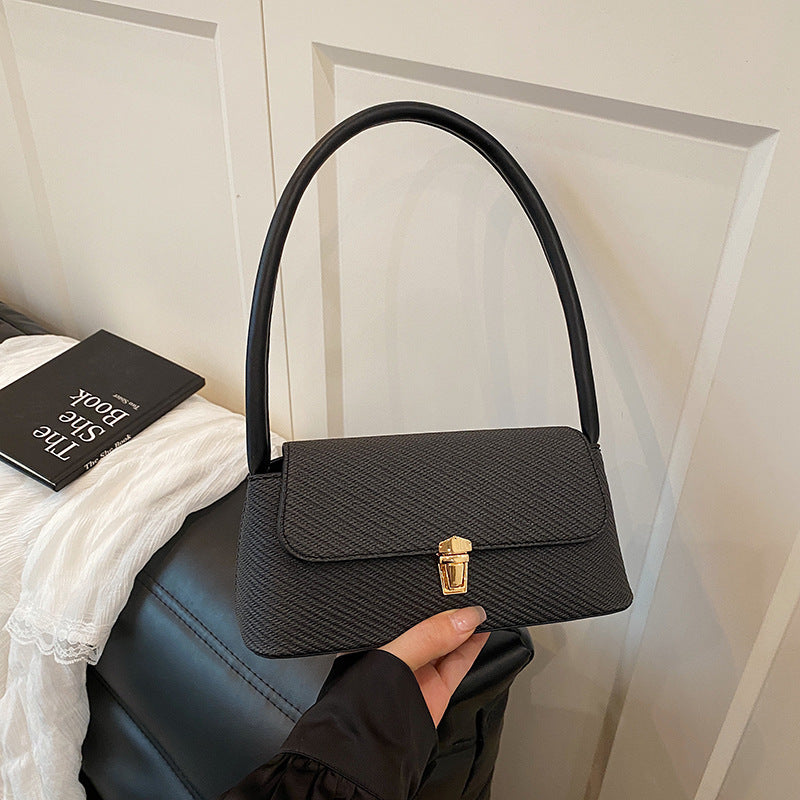 Sac à bandoulière décontracté couleur unie pour femme - Sac sous les bras en PU
