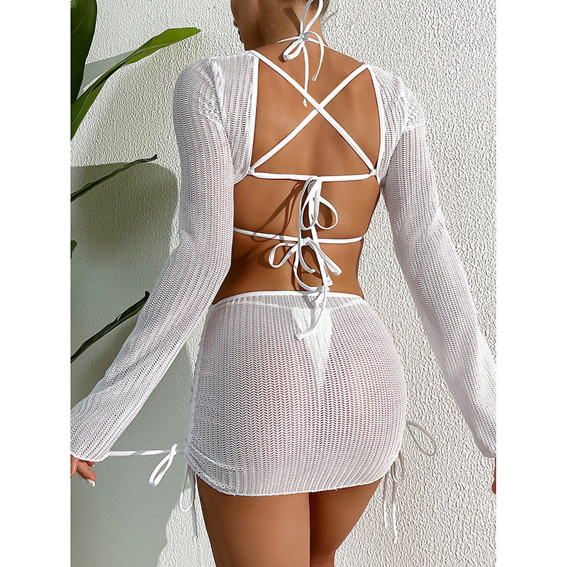 Women Fashion Sexy Solid Color Hollow-Out Swimsuit