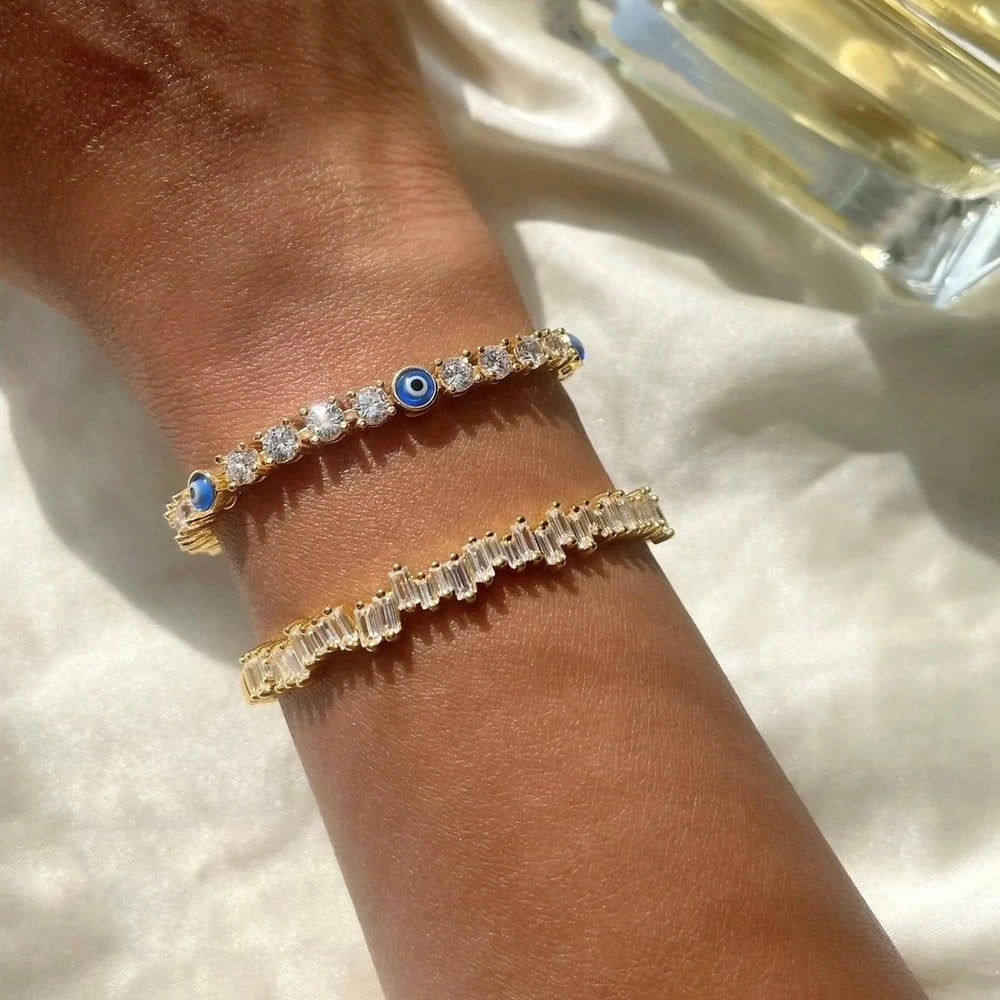 Pulsera Bohemia con Mal de Ojo y Diamantes de Imitación