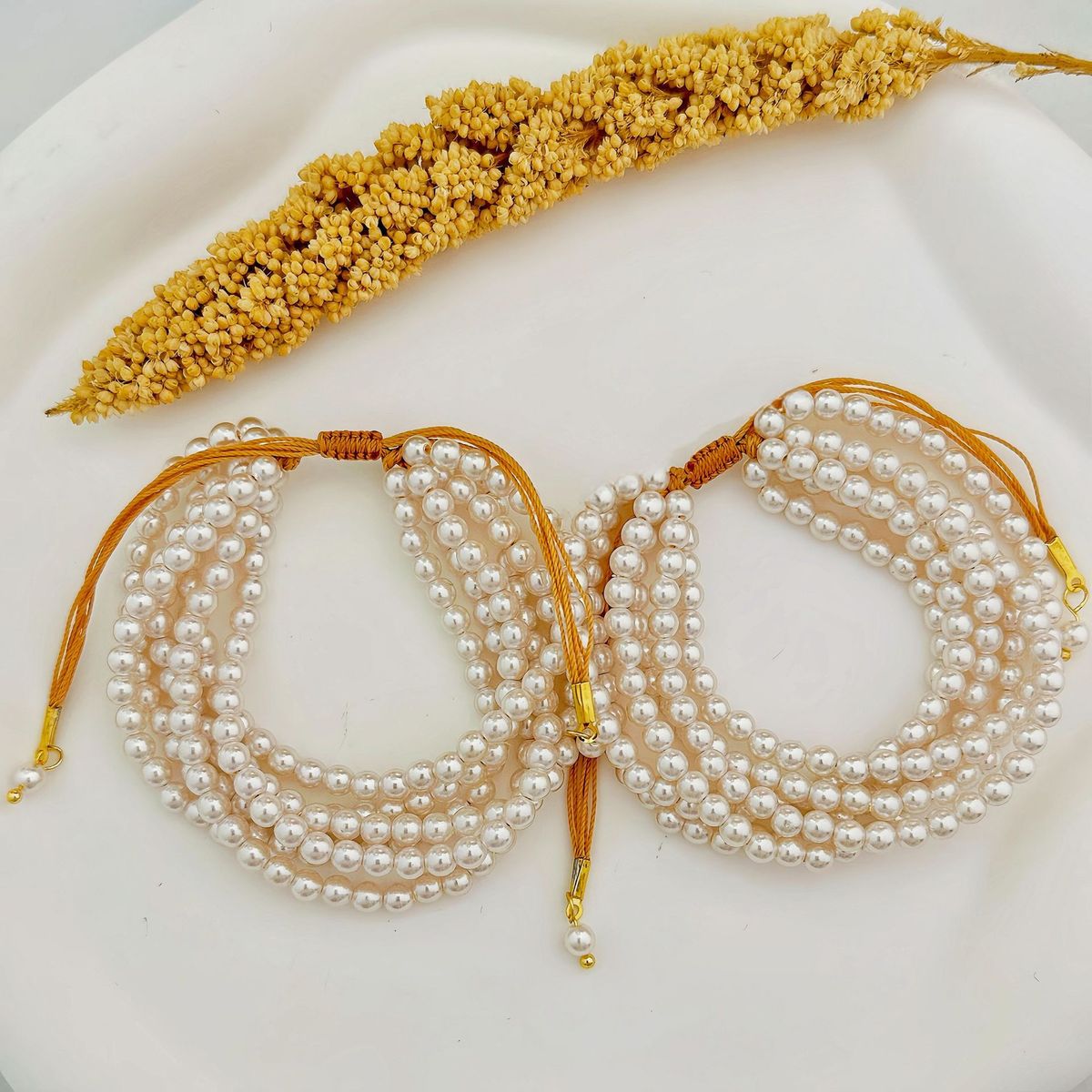 Women Fashion Elegant Pearl Beaded Bracelet