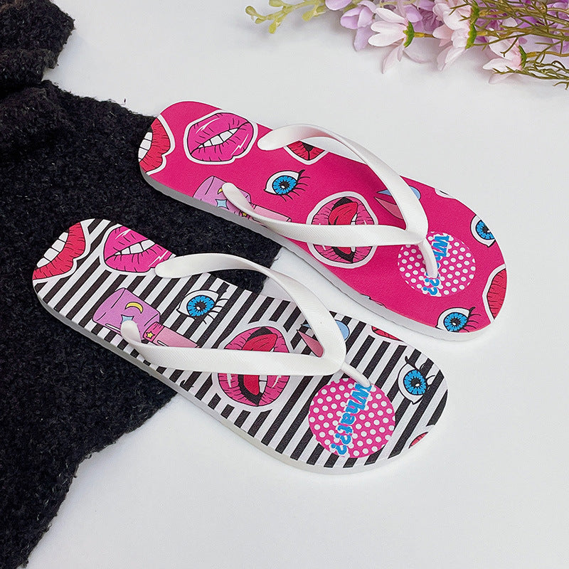 Summer Beach Flat Flip-Flops in PVC Solid Color