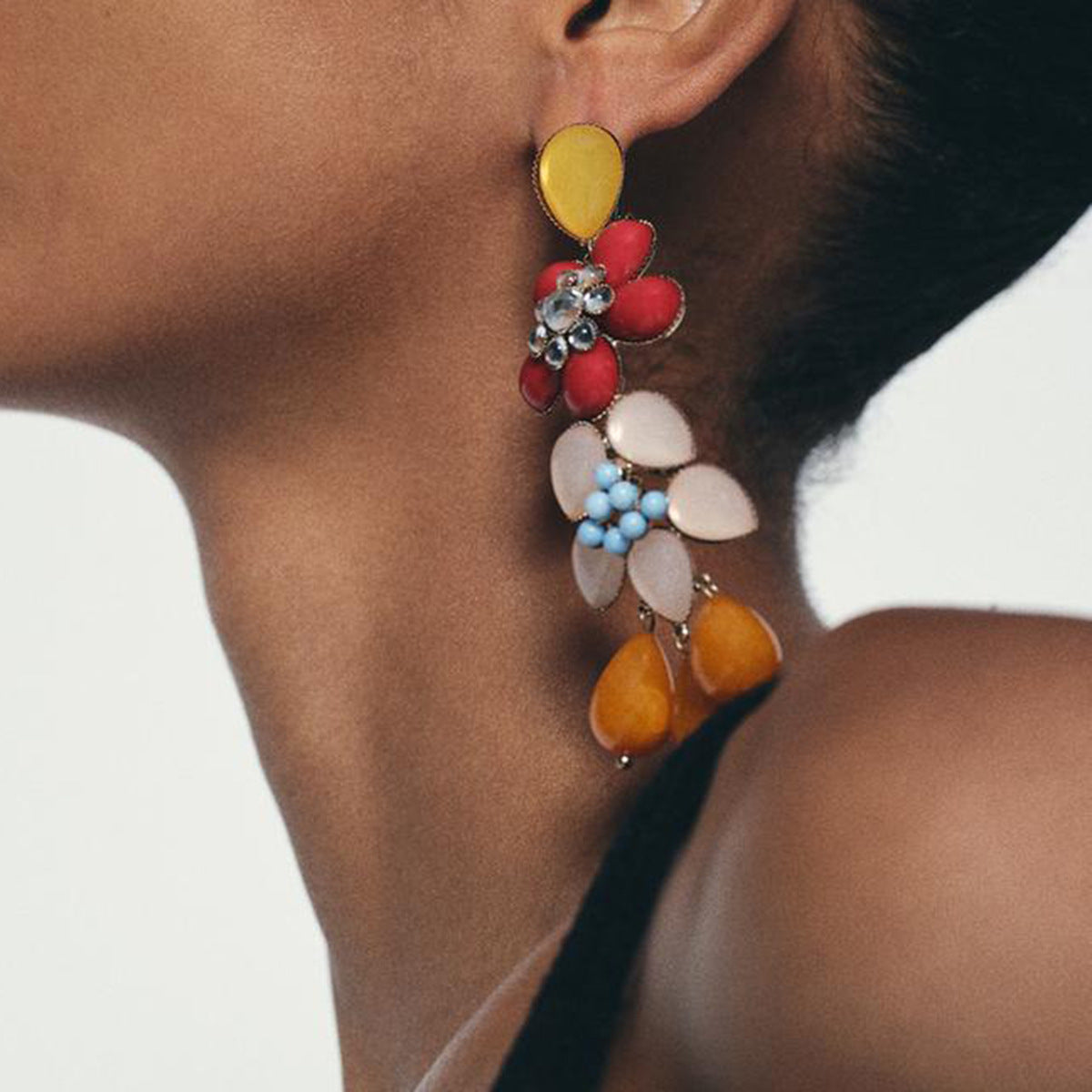 Women Fashion Boho Multicolor Floral Earrings - Stylish Flower Jewelry