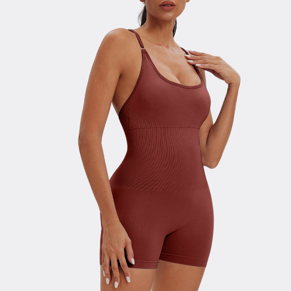 Women Sexy Solid Color Seamless Yoga Rompers