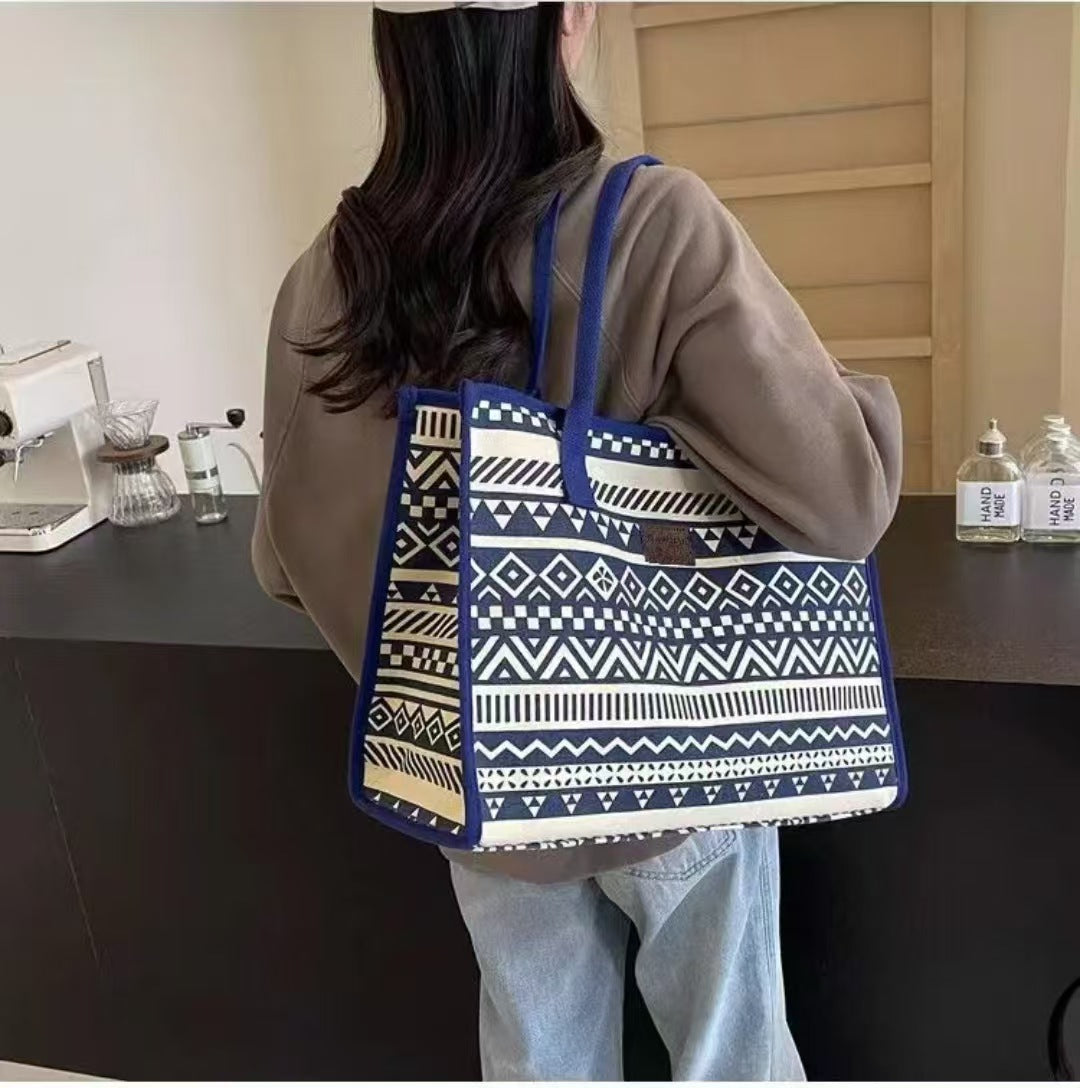 Bolso de mano con estampado geométrico informal de moda para mujer