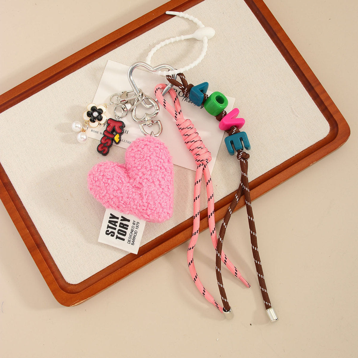 Fashion Plush Heart Love Keychain
