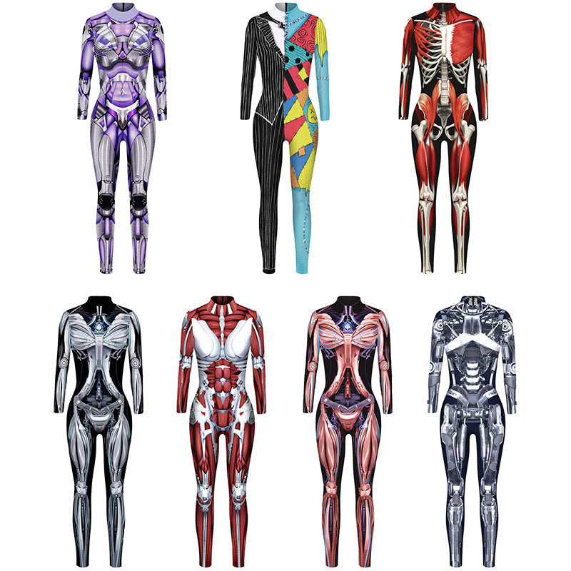 Halloween Women'S Fashion Armor Digital Printing Jumpsuit