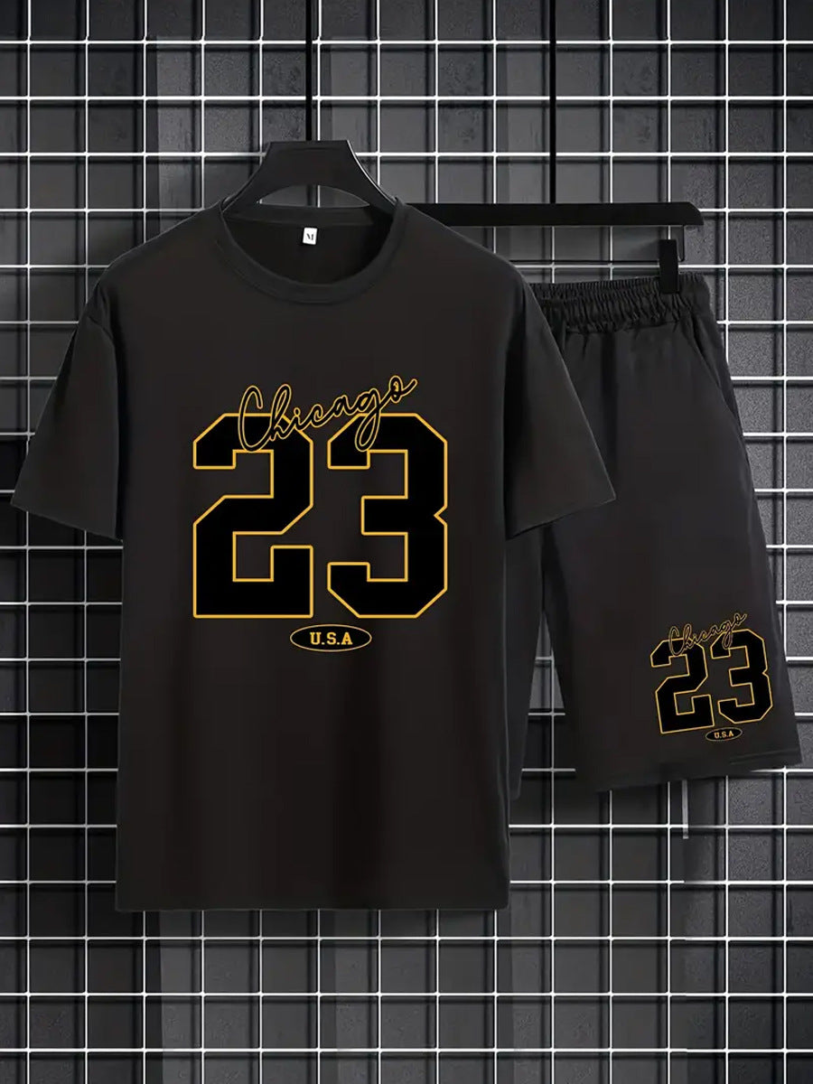 Summer Casual Short Sleeve Basic T-Shirt Set