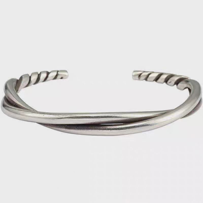 Men Fashion Simple Twist Bracelet Alloy Geometric Style
