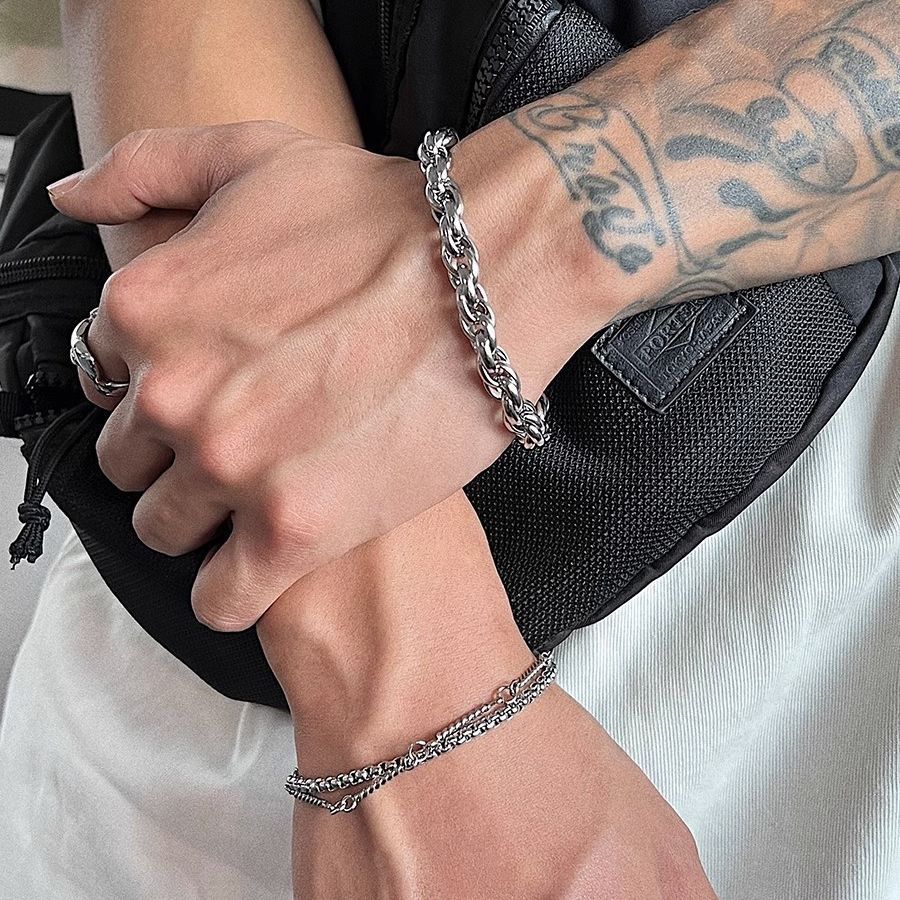 Men'S Fashion Hip-Hop Titanium Steel Bracelet