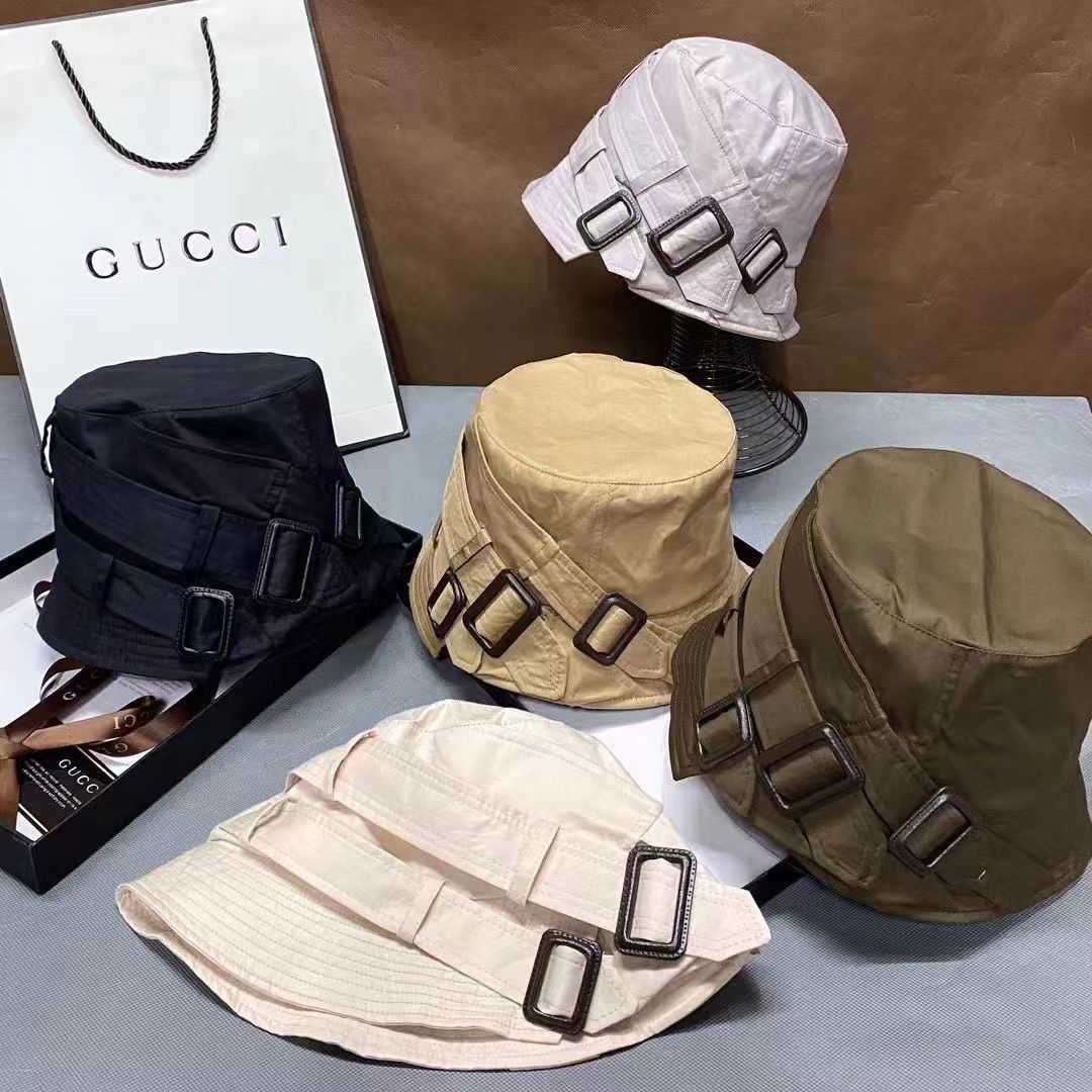 Chapeau bob simple à boucle de ceinture de couleur unie pour femme