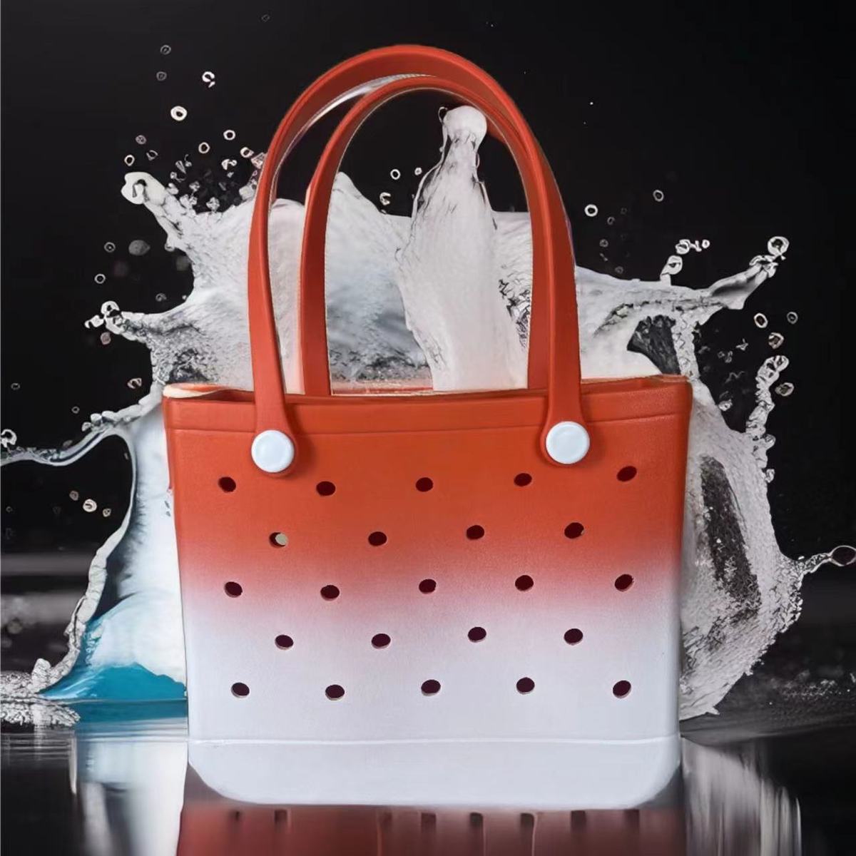 Bolsa de playa de EVA degradada con diseño de agujeros: elegante y espaciosa