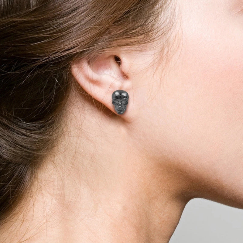 Boucles d'oreilles vintage personnalisées en forme de crâne d'Halloween