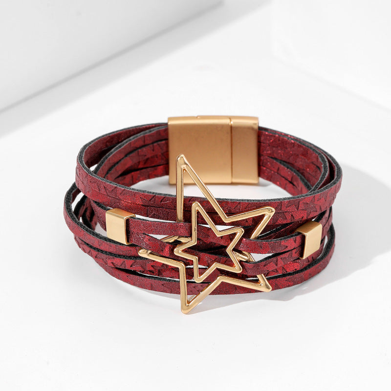 Bohemian Multi-Layer Leather Alloy Bracelet