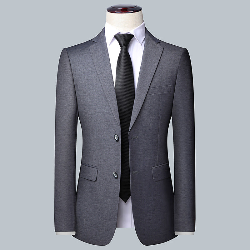 Conjunto de abrigo y pantalón de solapa para hombre, informal, de negocios, sin planchado