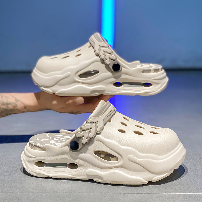 Zapatos casuales antideslizantes y transpirables con agujeros a la moda para hombre
