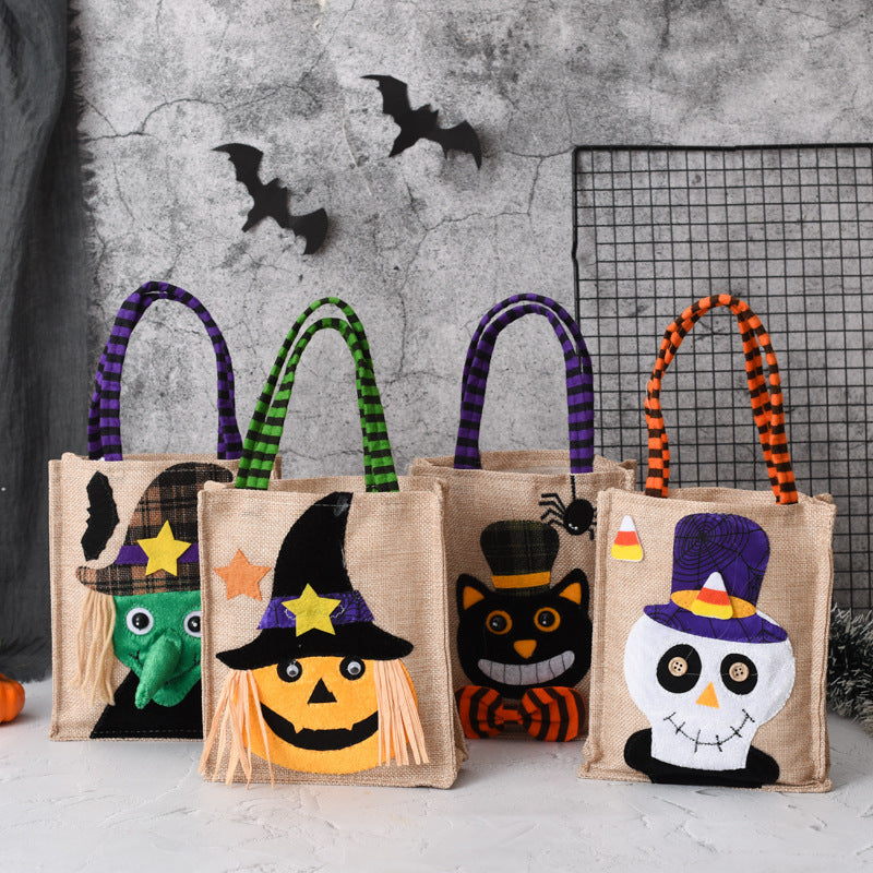 Bolso de mano con decoración de calabaza de Halloween para mujer