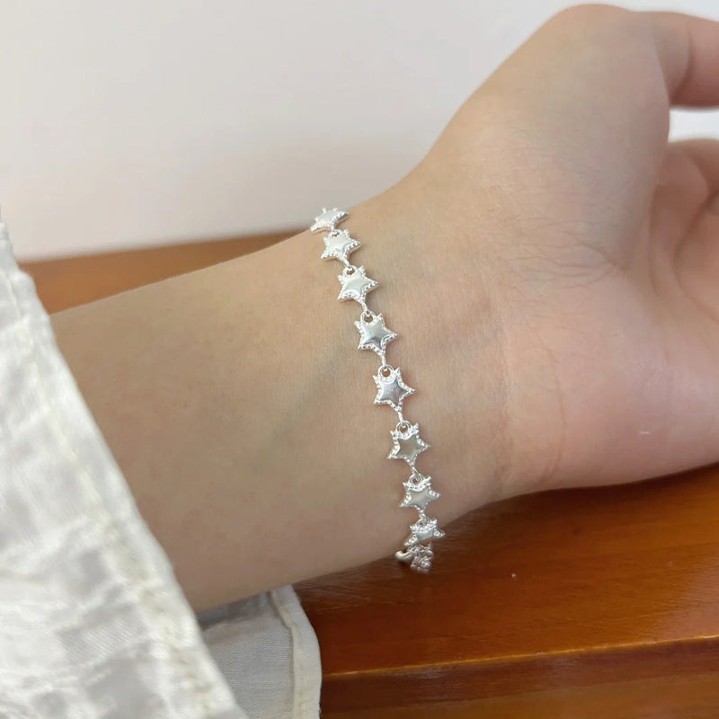 Pulsera de plata de ley con estrella de cinco puntas