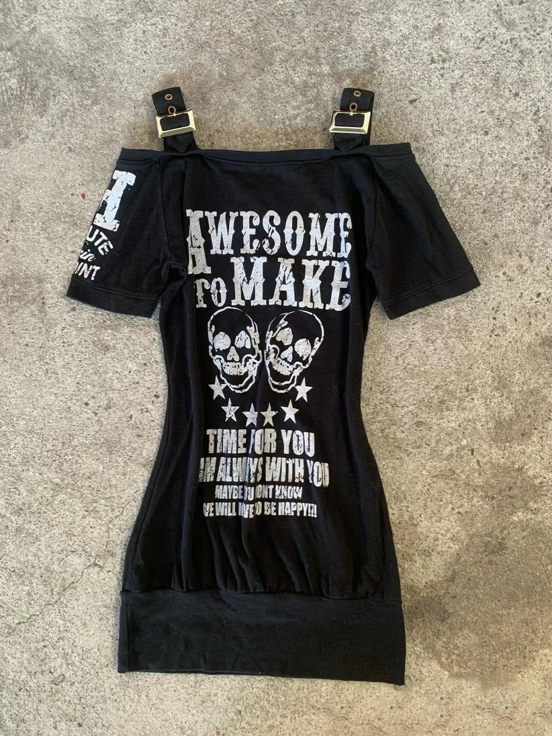Robe imprimée tête de mort style gothique rétro pour femme