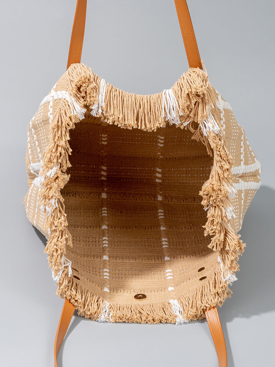 Bolso de mano informal con borlas para vacaciones bohemias