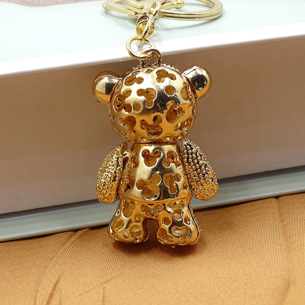 Fashion Creative Alloy Rhinestone Bear Key Chain Pendant