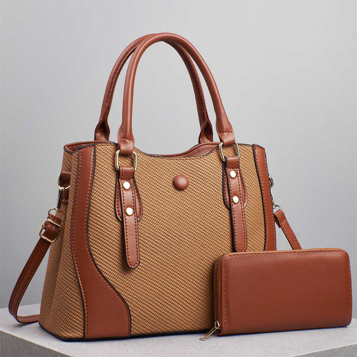 Ensemble de sacs à main en cuir de grande capacité pour femmes, style décontracté et tendance