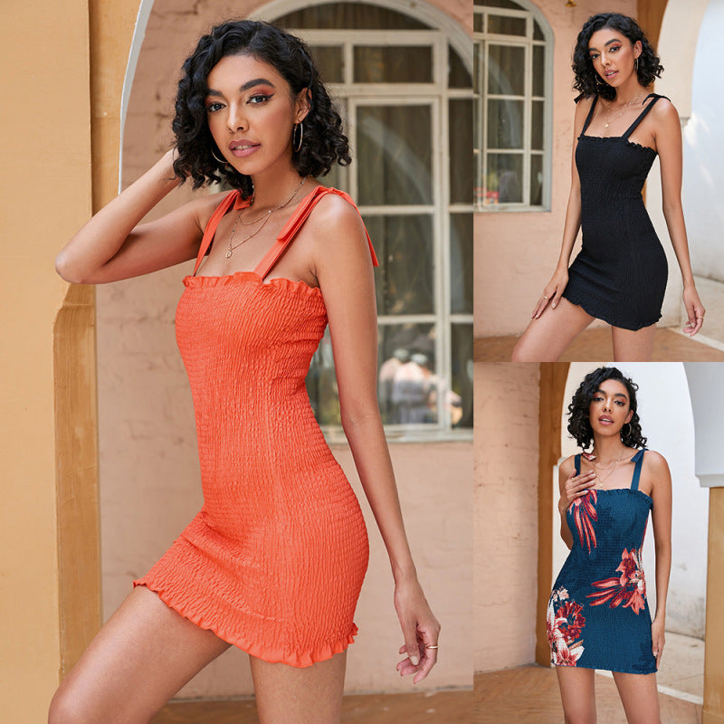 Women Bohemian Elegant Summer Sleeveless Floral Printed Bodycon Dress