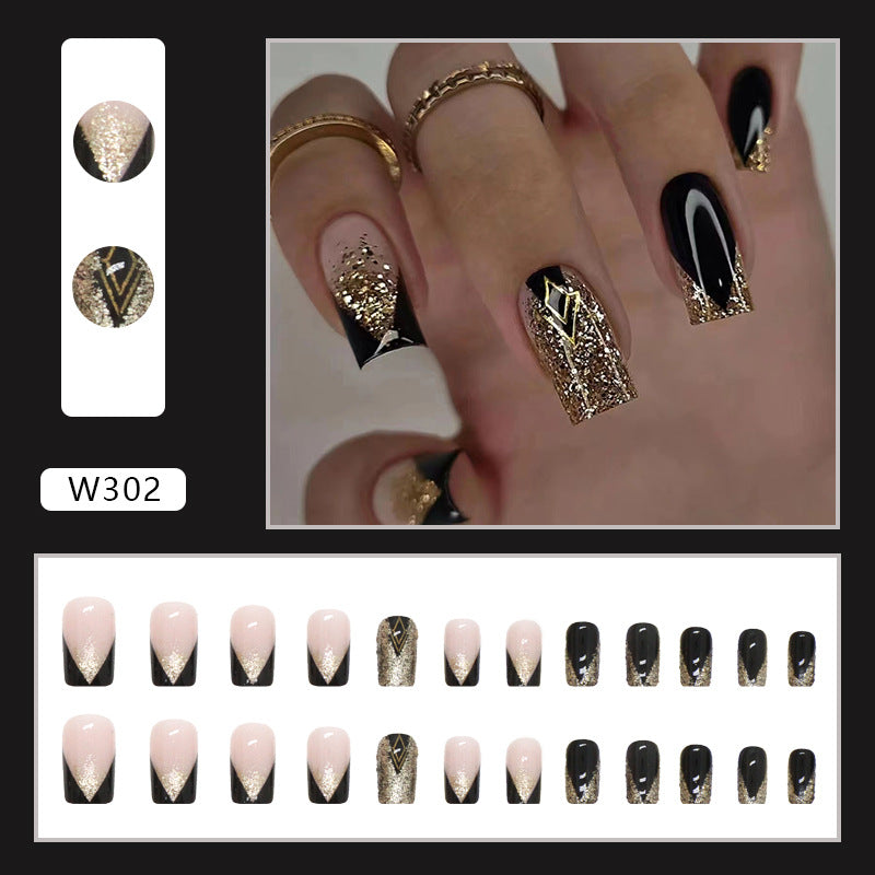 Nail Art cercueil pailleté pour femme