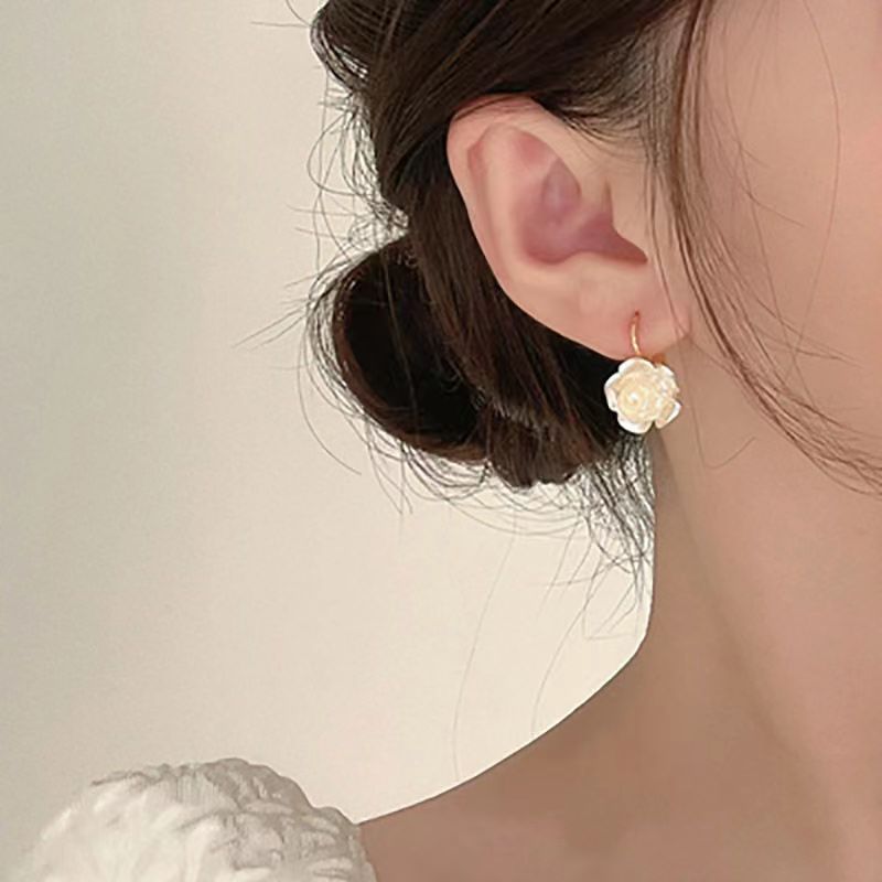 Women Fashion Elegant Camellia Earrings