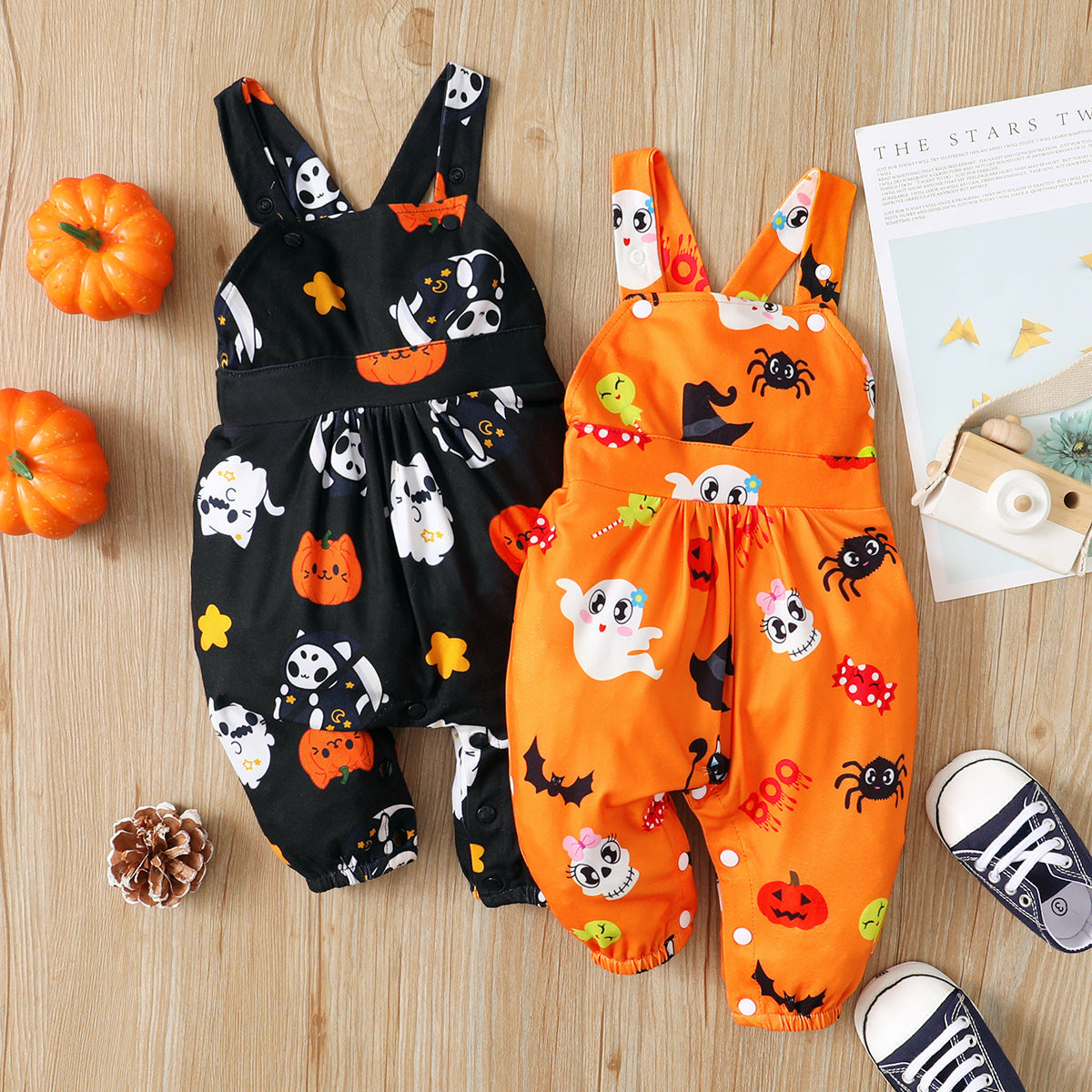 Kids Baby Boys Girls Casual Cartoon Sleeveless Romper