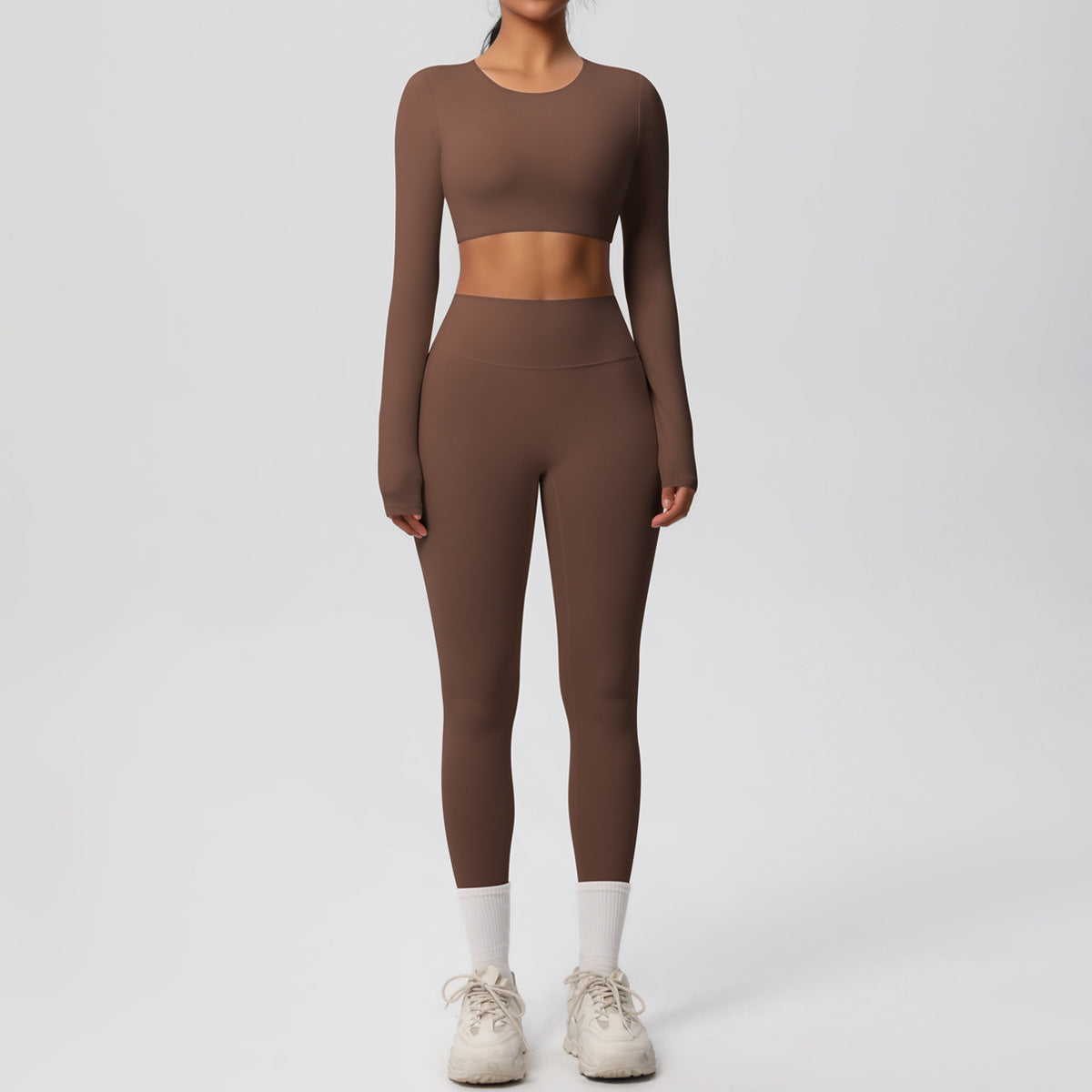Women Yoga Solid Color Sports Two-Piece Set