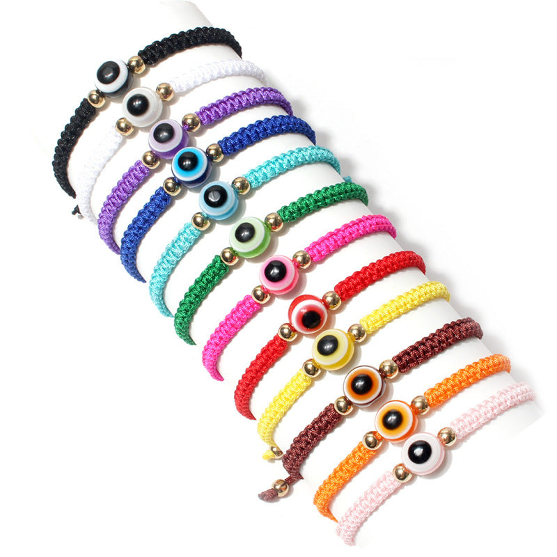Bohemian Bracelet for Women Knitted Eye Bead Boho Jewelry