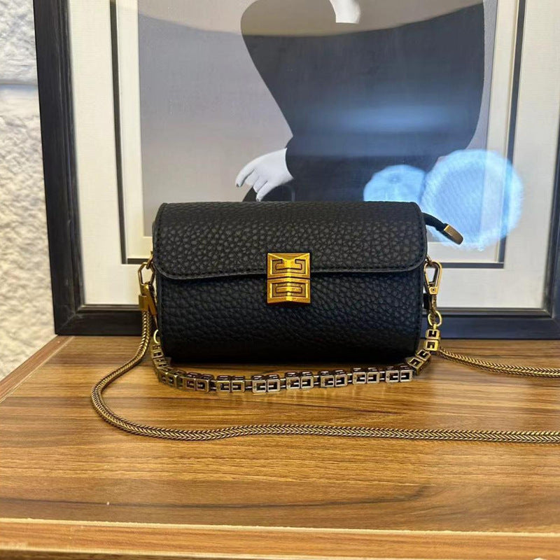 Women Metal Chain Mini Square Bag in PU Leather