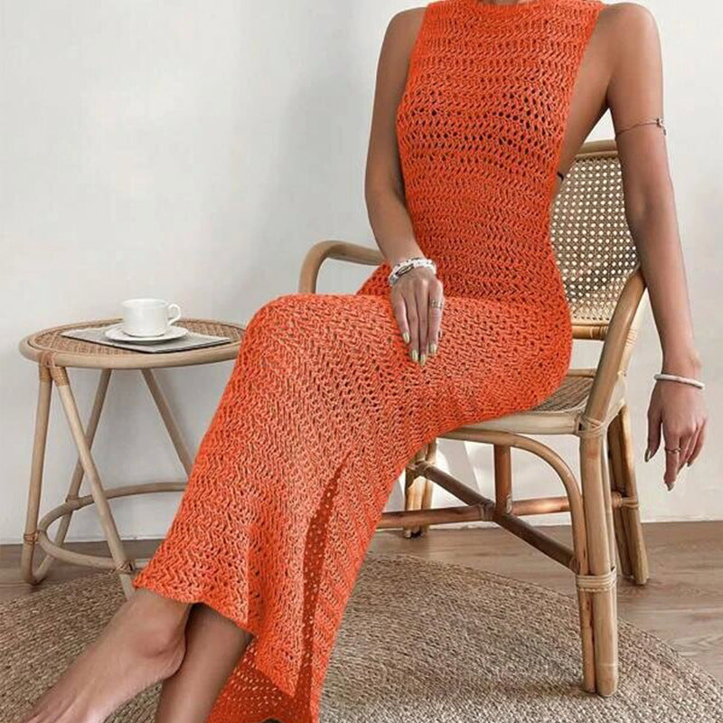 Women Fashion Vacation Beach Knitted Bikini Cover-Up