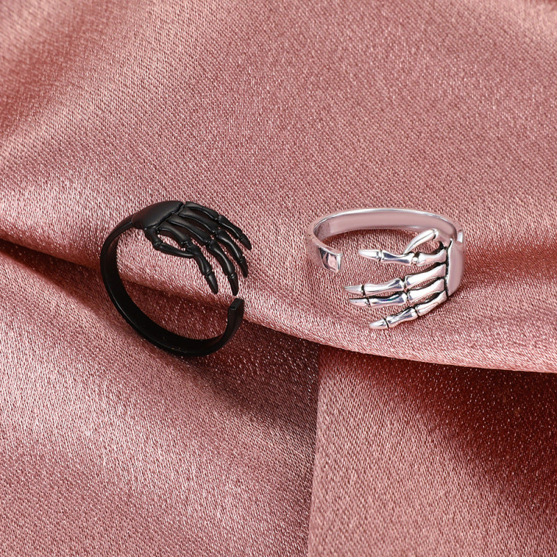 Anillo de garra de aleación con apertura de Halloween retro de moda para mujer